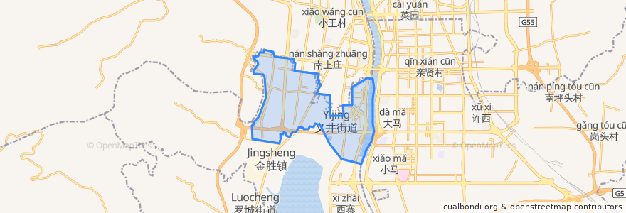 Mapa de ubicacion de 义井街道.