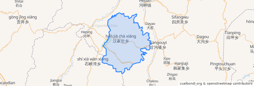 Mapa de ubicacion de 汉家岔镇.