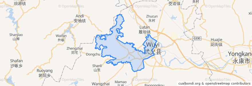 Mapa de ubicacion de Hushan Subdistrict.