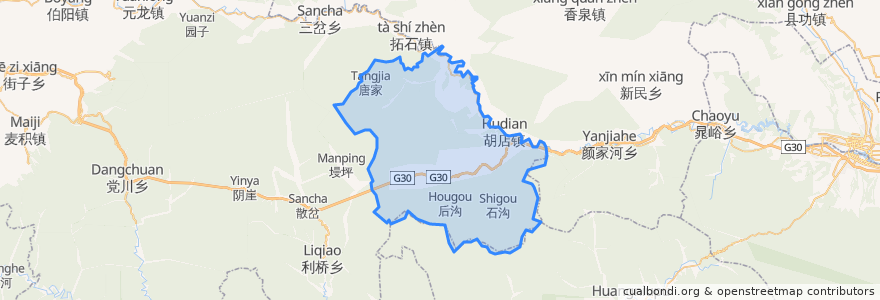 Mapa de ubicacion de 东岔镇.