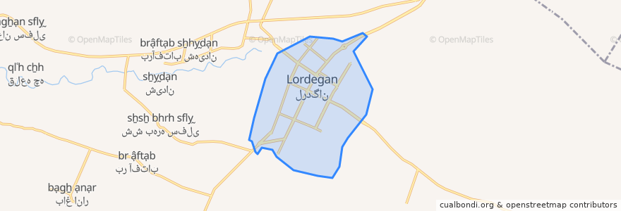 Mapa de ubicacion de شهر لردگان.