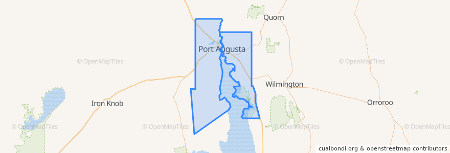 Mapa de ubicacion de Port Augusta City Council.