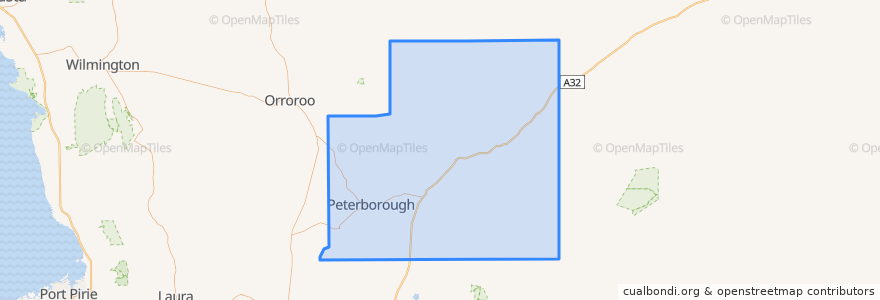 Mapa de ubicacion de The District Council of Peterborough.