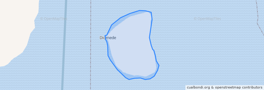 Mapa de ubicacion de Diomede.