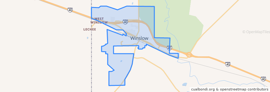 Mapa de ubicacion de Winslow.