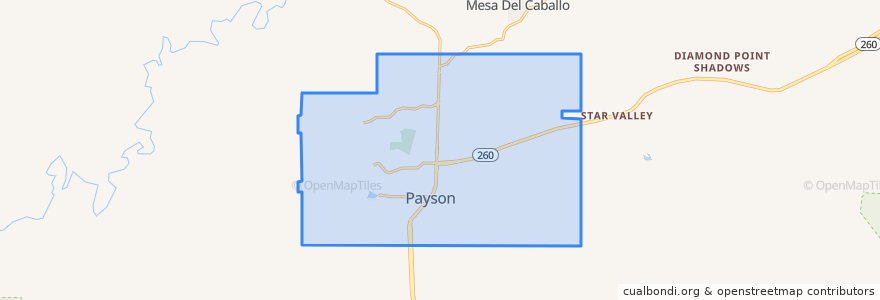 Mapa de ubicacion de Payson.