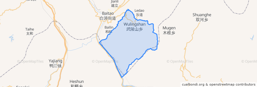 Mapa de ubicacion de 武陵山乡.