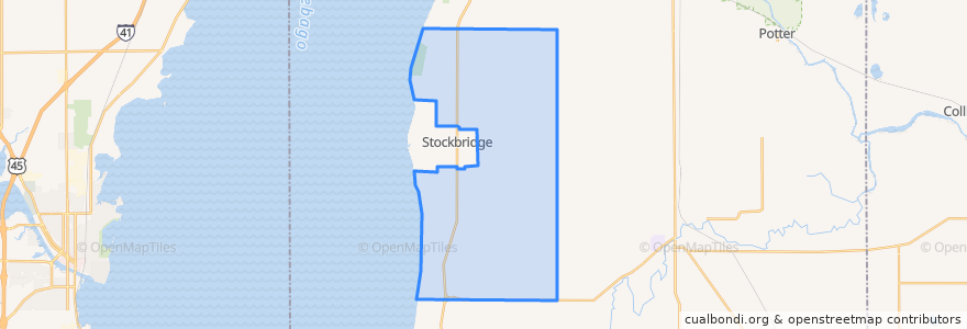Mapa de ubicacion de Town of Stockbridge.