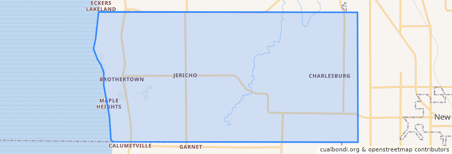 Mapa de ubicacion de Town of Brothertown.