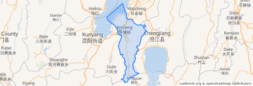 Mapa de ubicacion de 晋城街道.