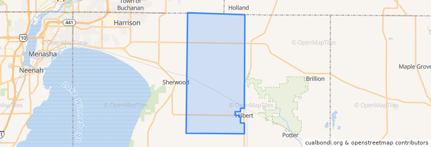 Mapa de ubicacion de Town of Woodville.