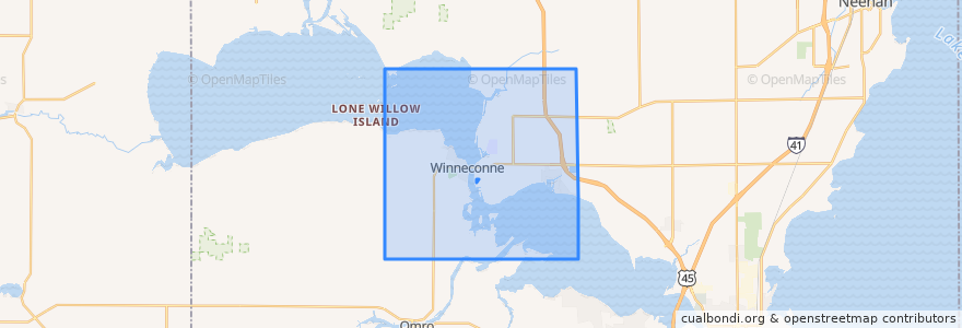 Mapa de ubicacion de Town of Winneconne.