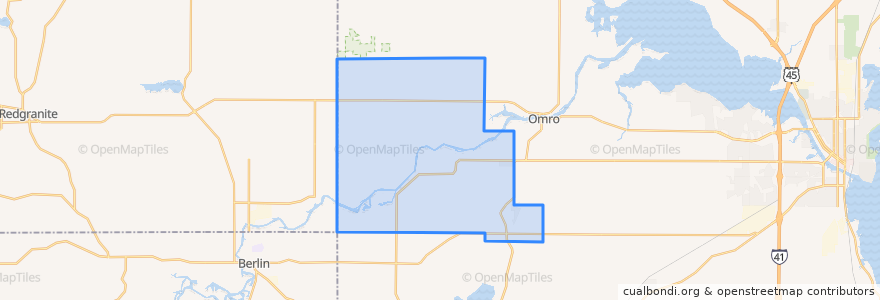 Mapa de ubicacion de Town of Rushford.