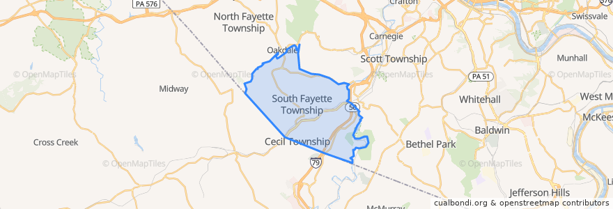 Mapa de ubicacion de South Fayette Township.