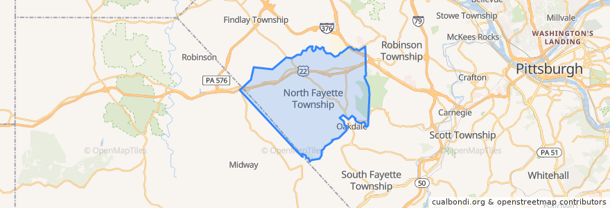 Mapa de ubicacion de North Fayette Township.