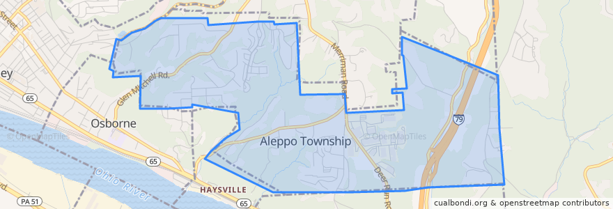 Mapa de ubicacion de Aleppo Township.