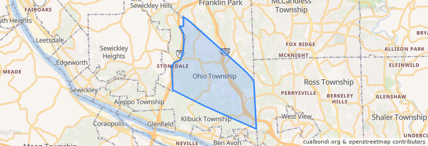 Mapa de ubicacion de Ohio Township.