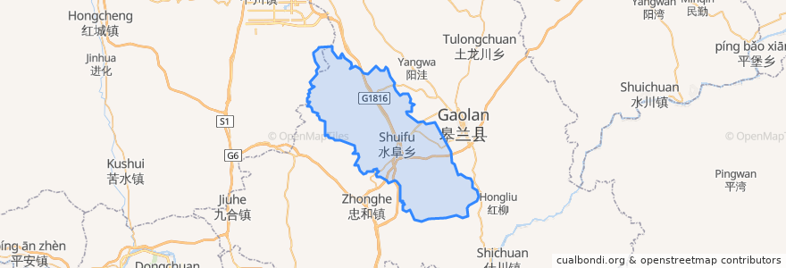 Mapa de ubicacion de Shuifu.