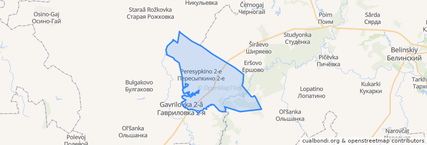 Mapa de ubicacion de Пересыпкинский сельсовет.