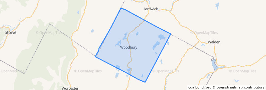 Mapa de ubicacion de Woodbury.