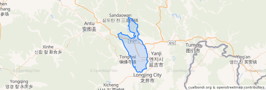 Mapa de ubicacion de 朝阳川镇 조양천진.