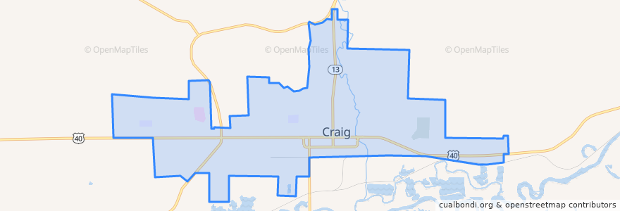 Mapa de ubicacion de Craig.