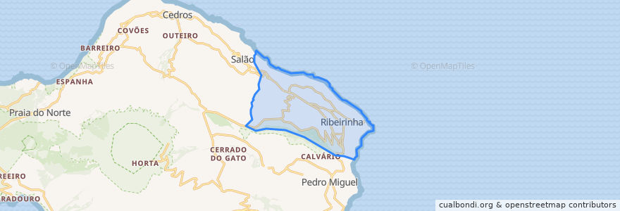 Mapa de ubicacion de Ribeirinha.