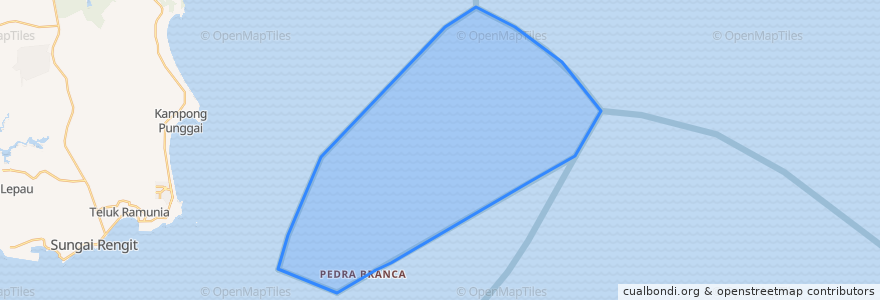 Mapa de ubicacion de Pedra Branca (mer de Chine méridionale).