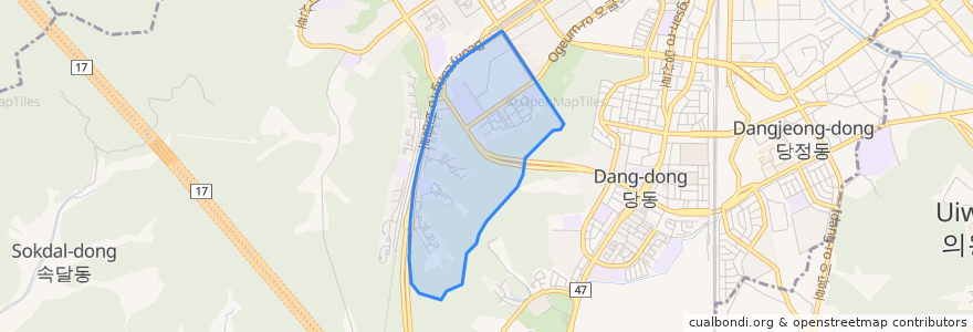 Mapa de ubicacion de Ogeum-dong.