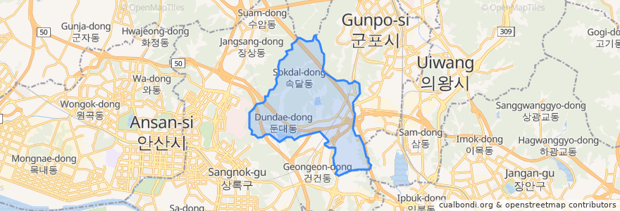 Mapa de ubicacion de 대야동.