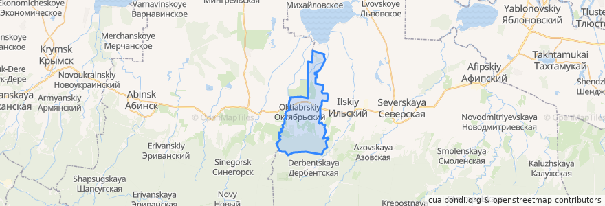 Mapa de ubicacion de Черноморское городское поселение.