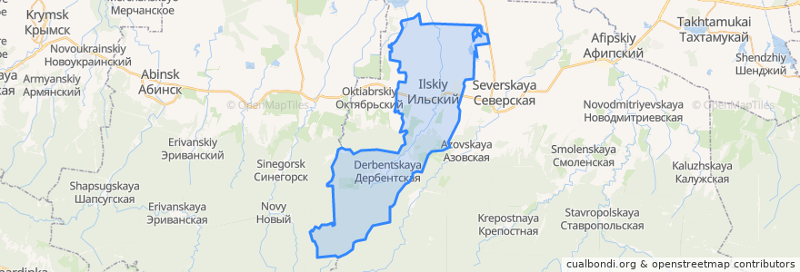 Mapa de ubicacion de Ильское городское поселение.