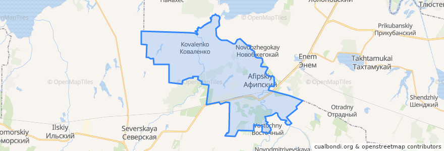 Mapa de ubicacion de Афипское городское поселение.