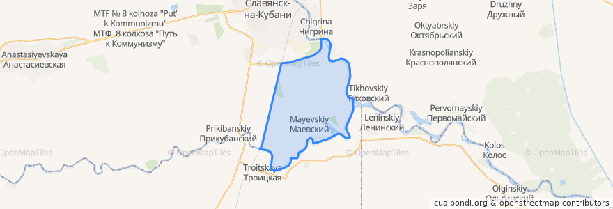 Mapa de ubicacion de Маевское сельское поселение.