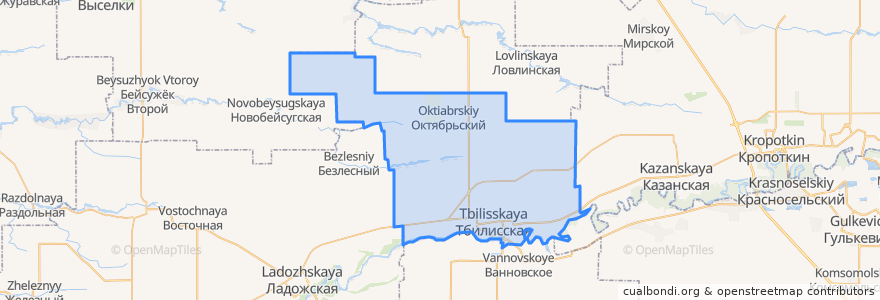 Mapa de ubicacion de Тбилисское сельское поселение.