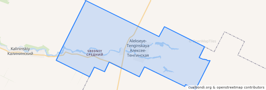 Mapa de ubicacion de Алексее-Тенгинское сельское поселение.