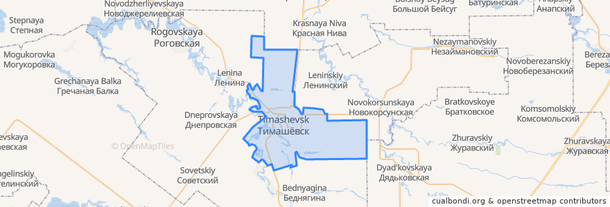 Mapa de ubicacion de Тимашёвское городское поселение.