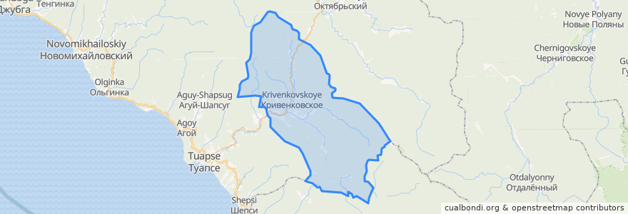 Mapa de ubicacion de Георгиевское сельское поселение.