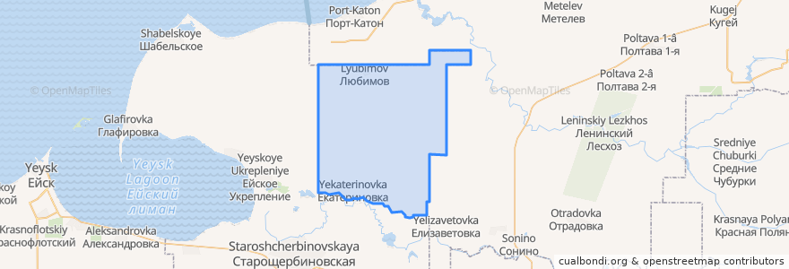 Mapa de ubicacion de Екатериновское сельское поселение.