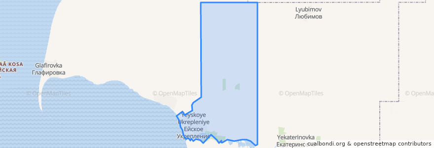 Mapa de ubicacion de Ейскоукрепленское сельское поселение.