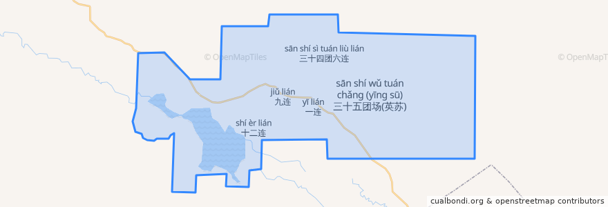 Mapa de ubicacion de 兵团三十四团 34-تۇەن مەيدانى.