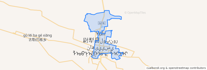 Mapa de ubicacion de 尉犁镇 لوپنۇر بازىرى.