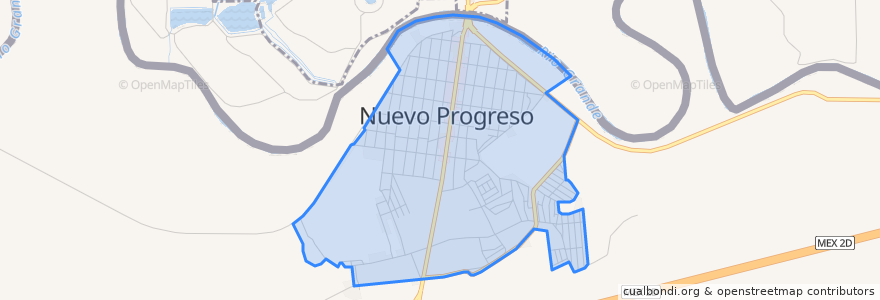 Mapa de ubicacion de Nuevo Progreso.