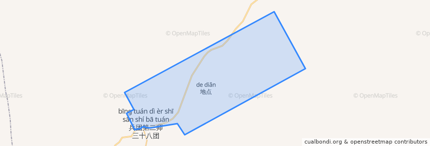Mapa de ubicacion de 兵团三十八团.