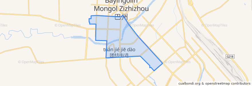 Mapa de ubicacion de 团结街道 ئىتتىپاق كوچا باشقارمىسى.