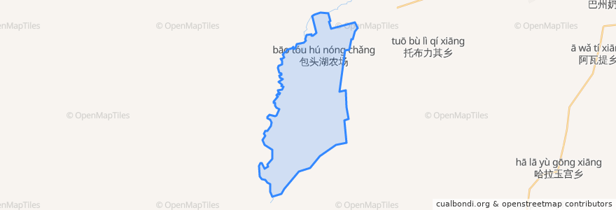 Mapa de ubicacion de 包头湖农场 باۋتۇخۇ دېھقانچىلىق مەيدانى.