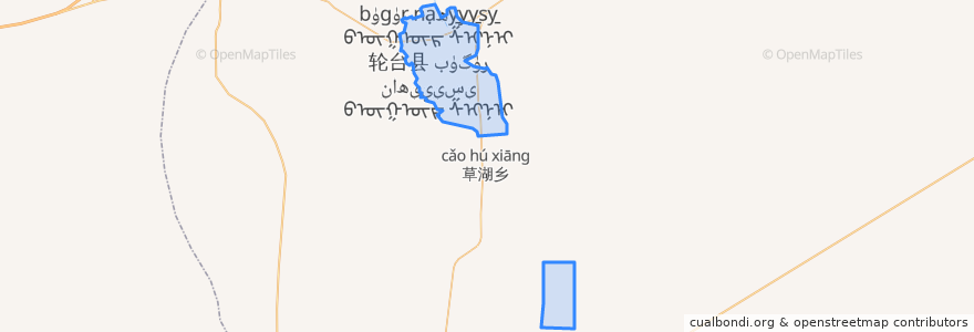 Mapa de ubicacion de 轮台镇 بۈگۈر بازىرى.