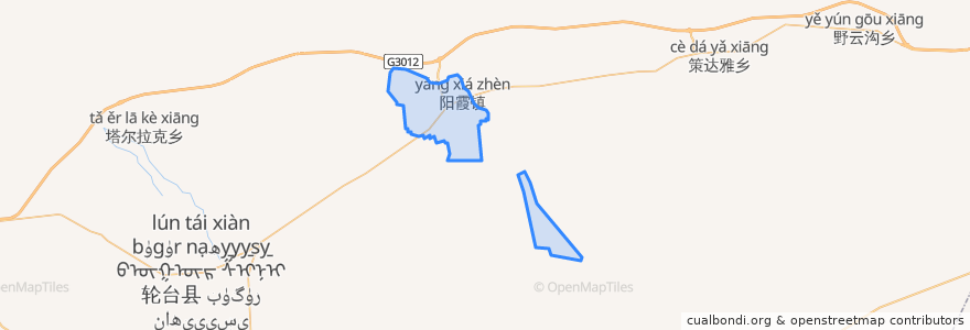 Mapa de ubicacion de 阳霞镇 يېڭىسار بازىرى.