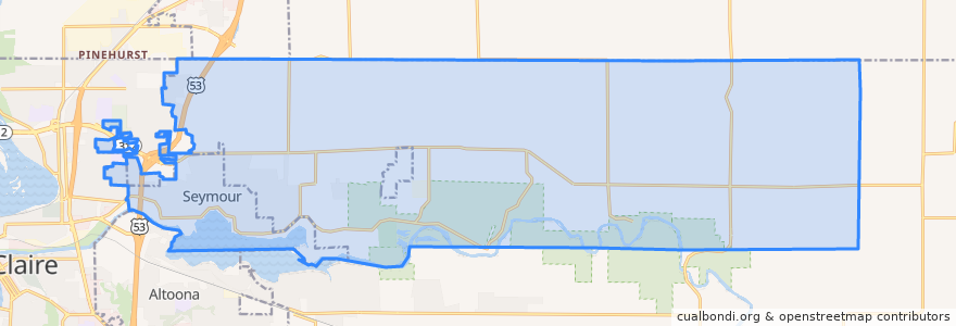 Mapa de ubicacion de Town of Seymour.