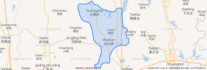 Mapa de ubicacion de 吴山镇.